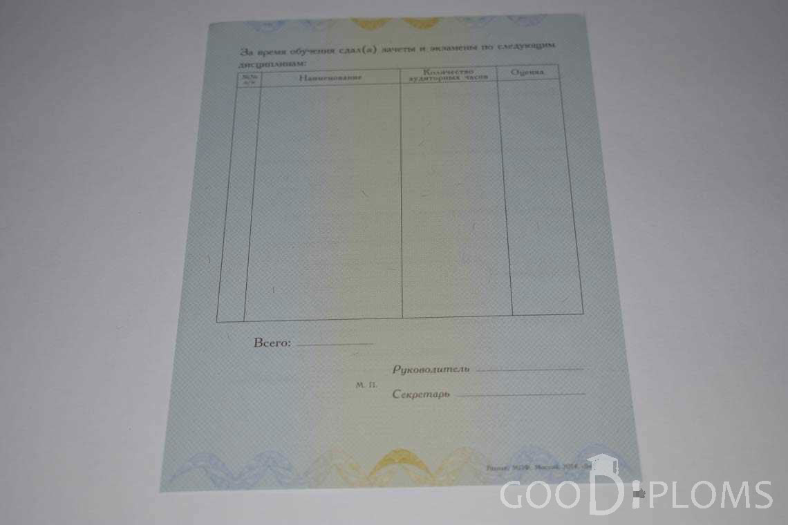 Приложение к Диплому о Переподготовке период выдачи 2014-2020 -  Полтаву