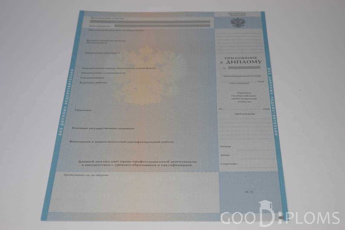 Приложение к Диплому о Высшем Образовании с Отличием - Полтаву